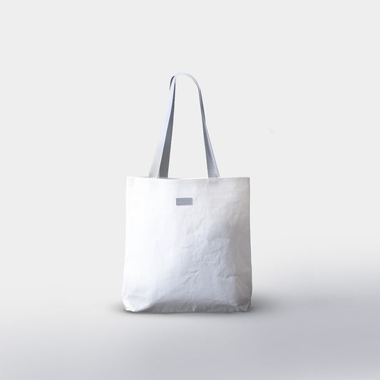 White Terra Tote: Vegan Leather Bag (Washable Kraft Paper Bag)